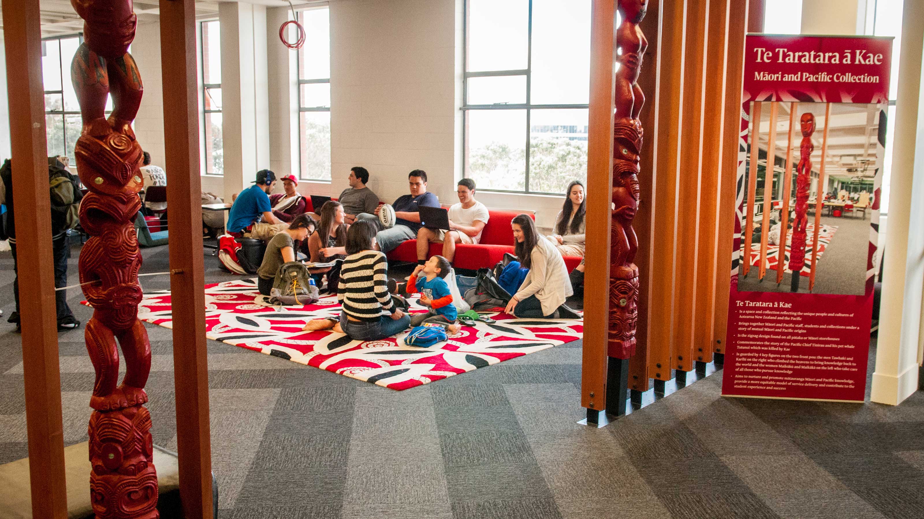 Maori study space within the Kelburn Library.