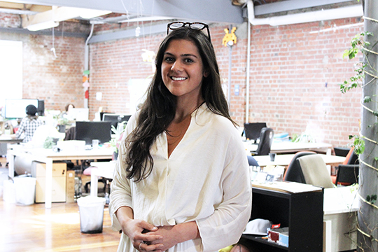 Media Design student Rachel Mataira at Creative Commons NZ where she has obtained an internship