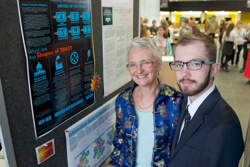 Harry and Carolyn with the poster