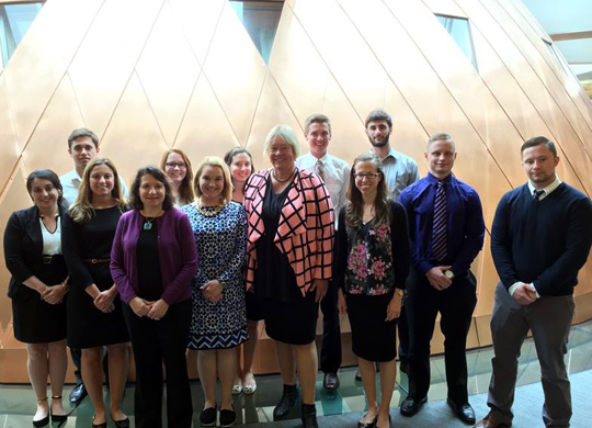 Meredith and her students with Justice Glazebrook