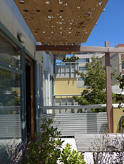 Full scale sun screen installation. Full scale sun screen installation.