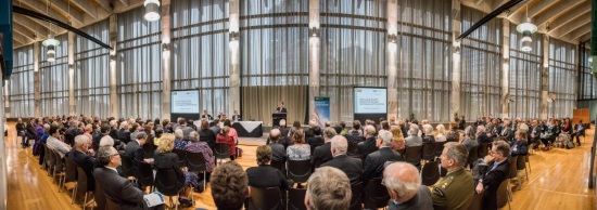 Wide angle of the Banquet Hall at Parliament during SOG Prize-giving