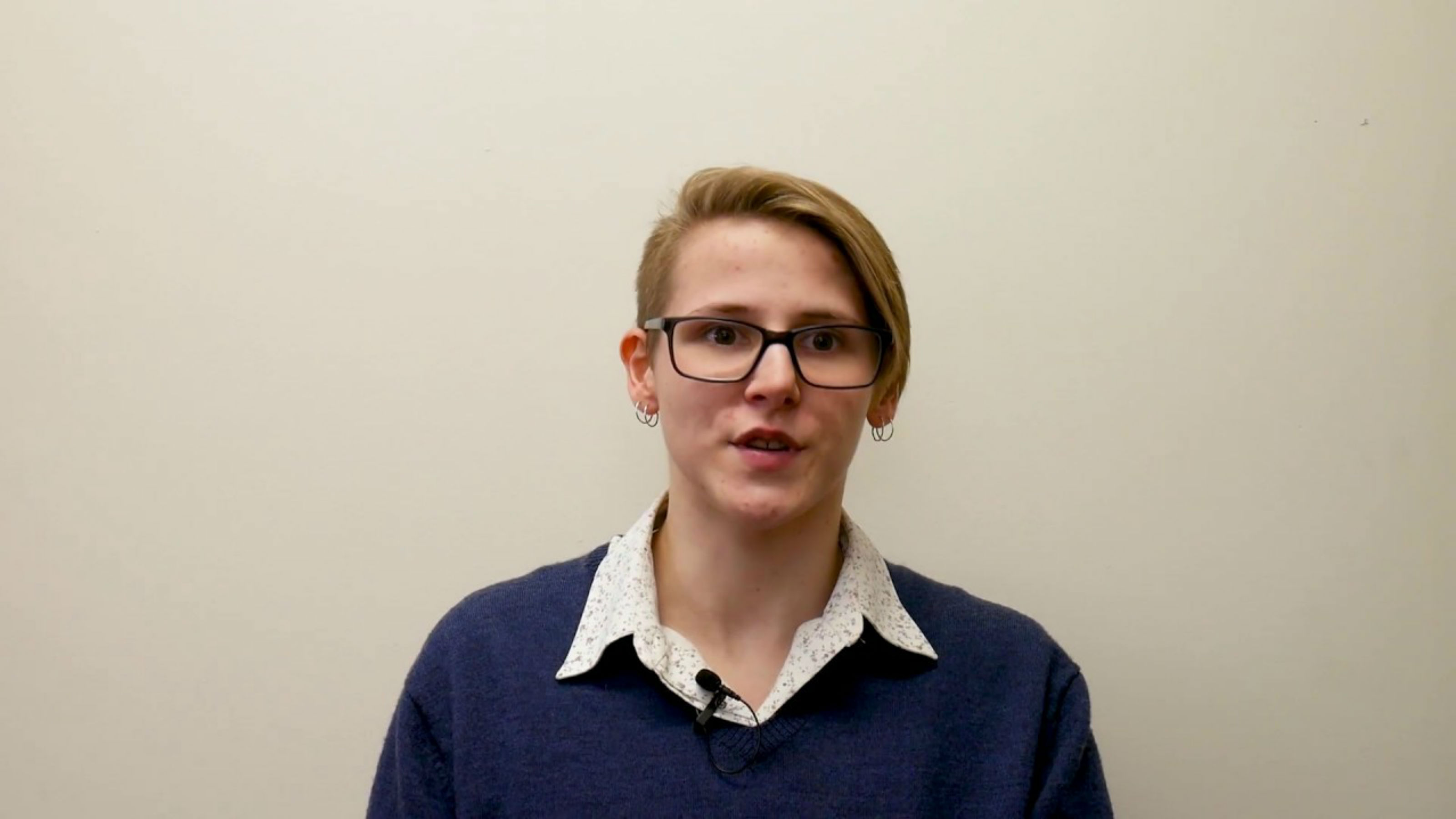 A student in an interview.