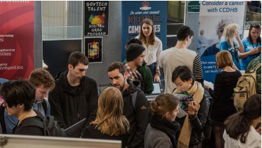 Undergrads at careers expo.