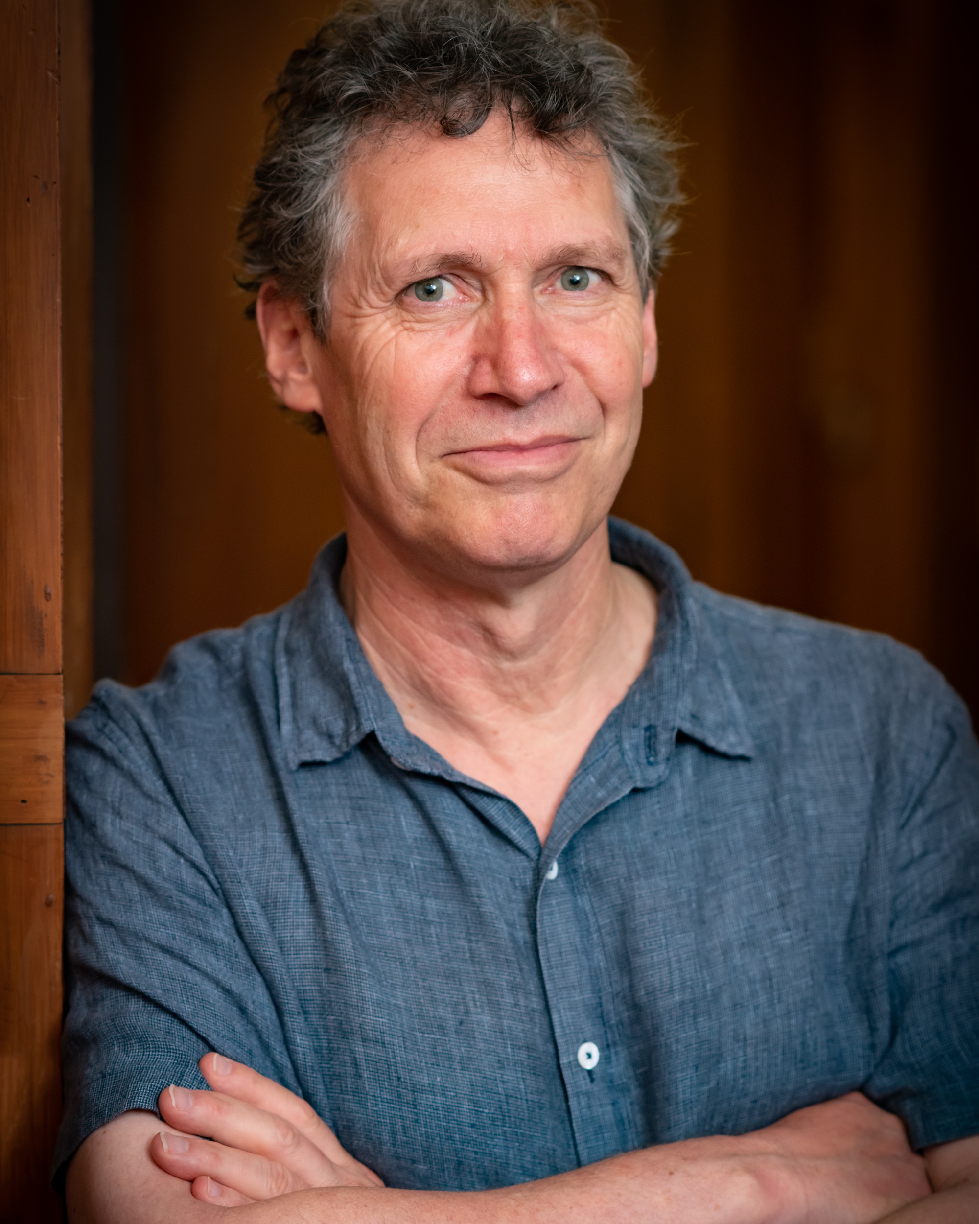 Nick Bollinger portrait in wooden building