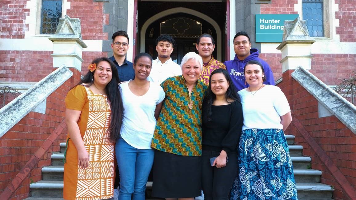 L-R back: Ryan Simpson, Mosi Moala-Mafi, Neemia Malele, Aaron Ininteang front: Fabiefara Filo, Felisa Lini, Luamanuvao Dame Winnie Laban, Titi Homasi, Edwina Harris