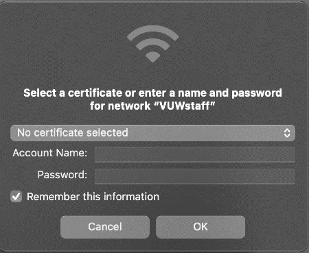 Wi-Fi network screen on Apple phone