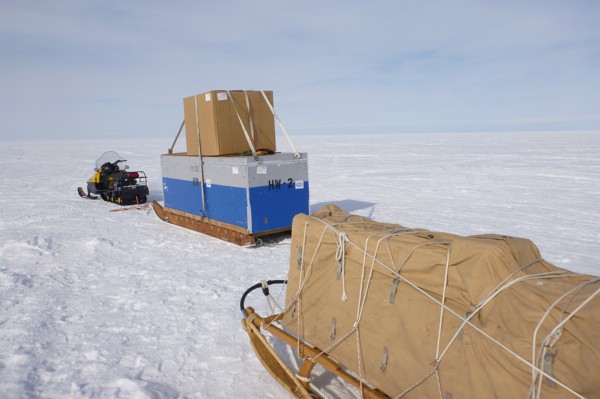 Skidoo traverse from Subglacial Lake Whillans to the grounding line of Whillans Ice Stream c. Rory Hart 2011-2012