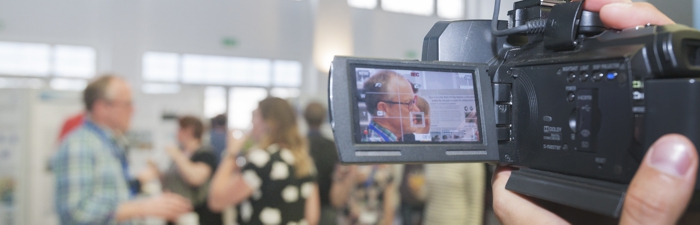 Tim Naish being interviewed at PAIS Conference, Trieste, Italy 2017.
