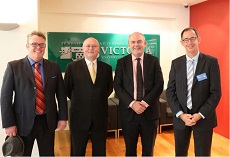 People standing Minister visit Victoria