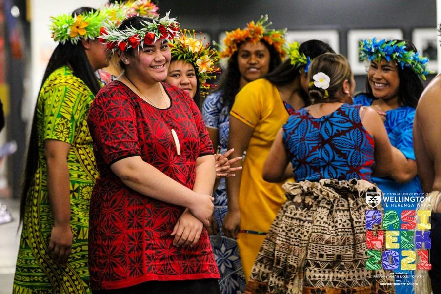 Fuatino Tautava Sofara and Victoria University Tokelau Students Association - Te Namo preparing backstage before their performance, image credit: Lionel Taito-Matamua