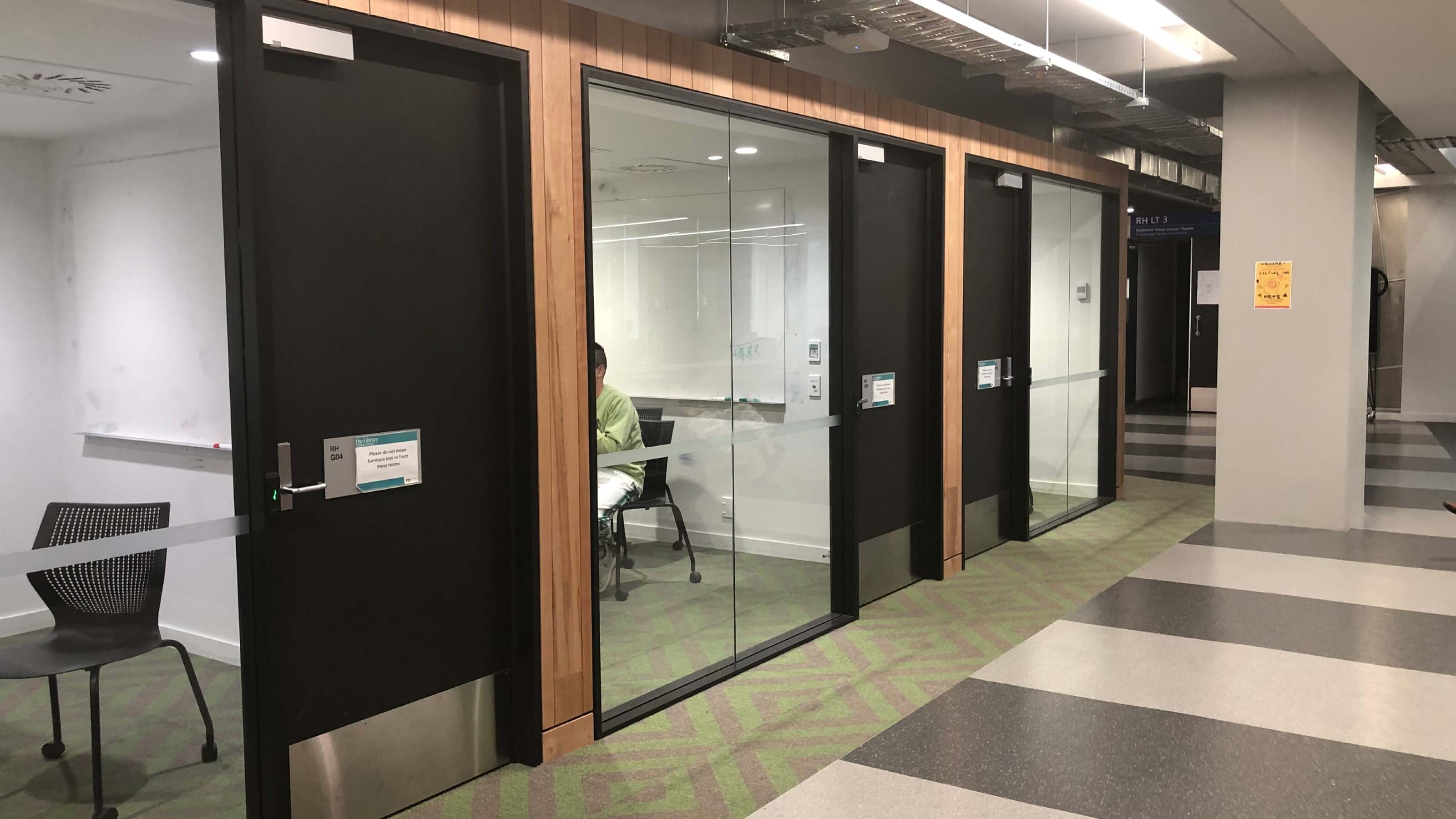 room-booking Bookable rooms in Rutherford house.