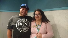 Adam NZ Play Award winner Maraea Rakuraku with Suli Moa, winner of Best Pacific Island Play