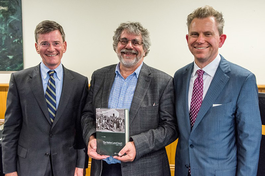 Hon. Chris Finalyson, Professor Richard Boast QC and Professor Mark Hickford