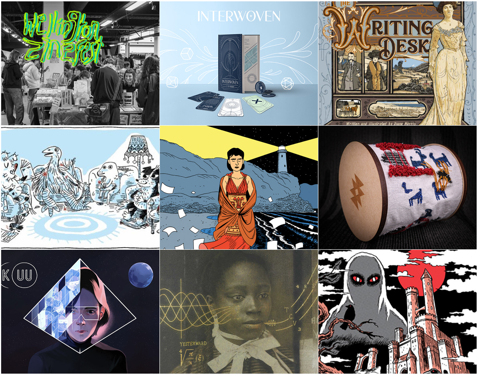 A grird showing different student projects