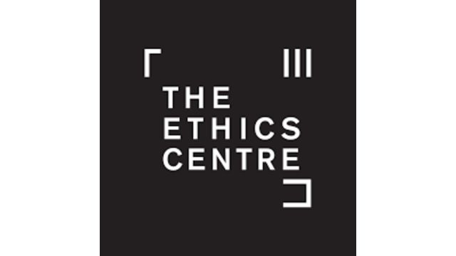 The Ethics Centre is printed with white writing on a black background