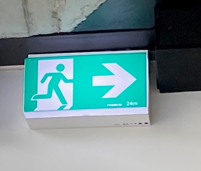 Green emergency exit sign