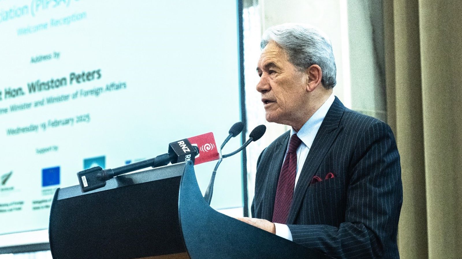 Rt Hon Winston Peters addressing opening night attendees