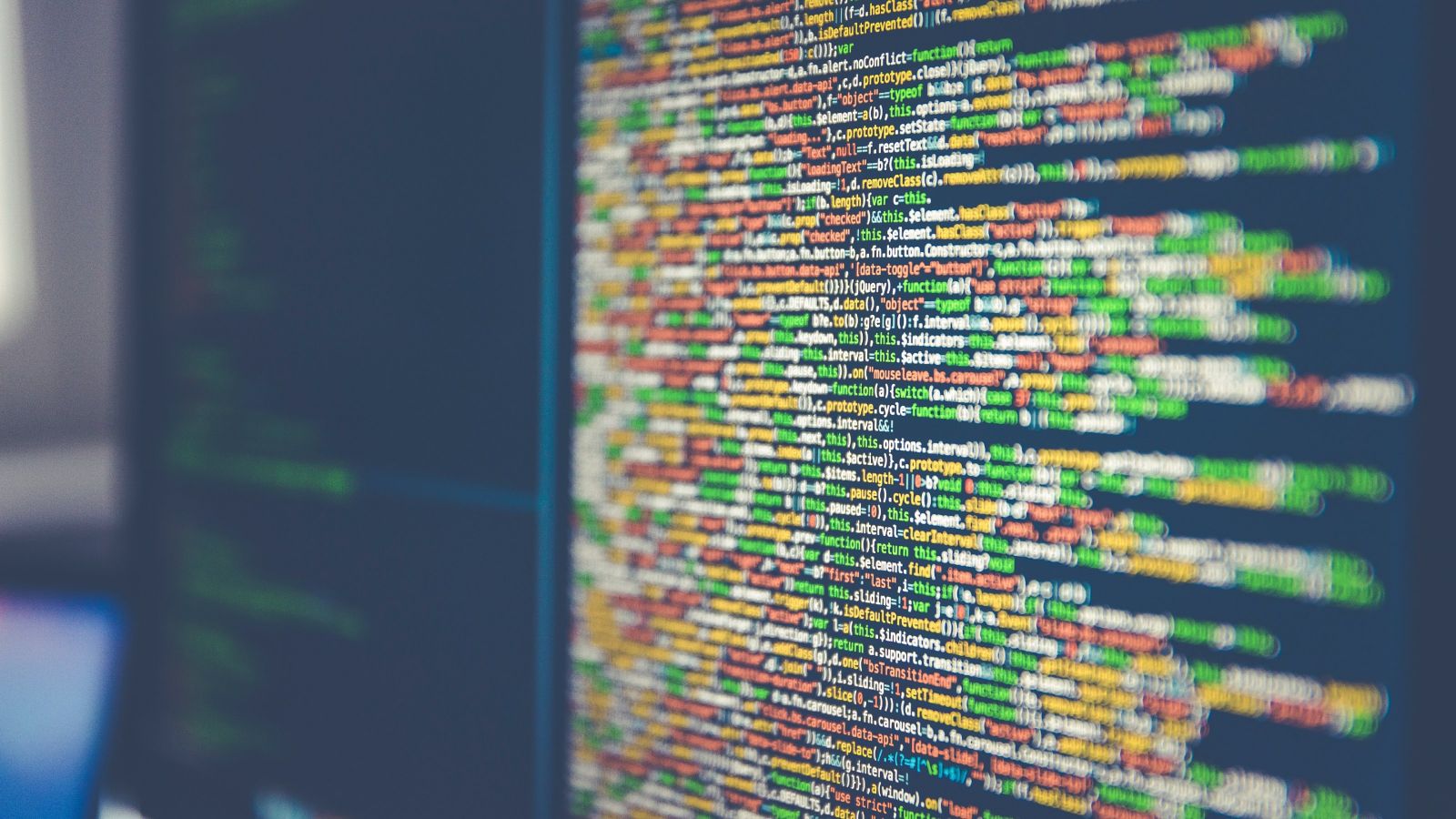 Computer code on a screen