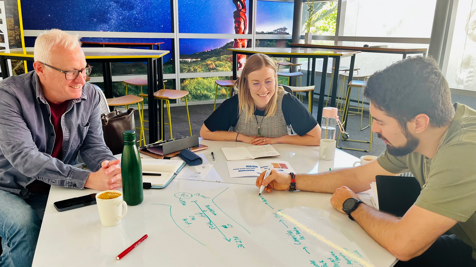 Group photo of Jardin from Momentum, and Stephen and Laura