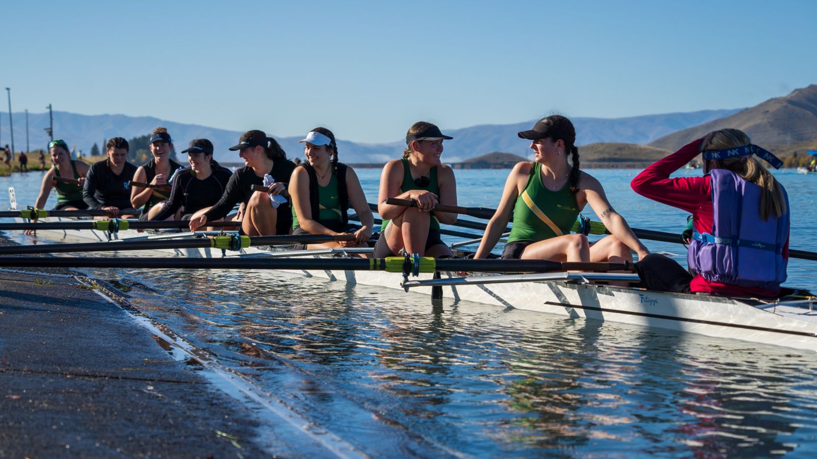 Group of people rowing