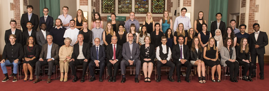 The Excellence Award and other prize winners  with, in the front row, the sponsors of the prizes