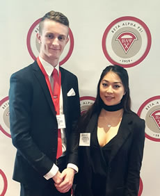 Beta Alpha Psi representatives Jared Cotton and Jacqueline Yee 
