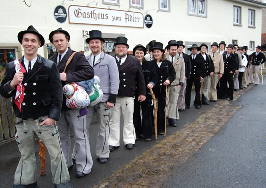 A group of &lsquo;Wandergesellen&rsquo; in Bad Kissingen, Germany (2010). Credit: Sigismund von Dobschütz. 