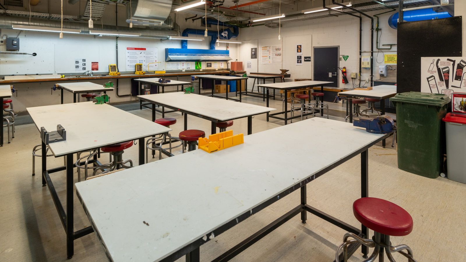 tables in a workshop